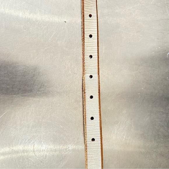 2 for $26 Fossil Silver Leather Belt Rhinestone Buckle Small - Picture 6 of 9